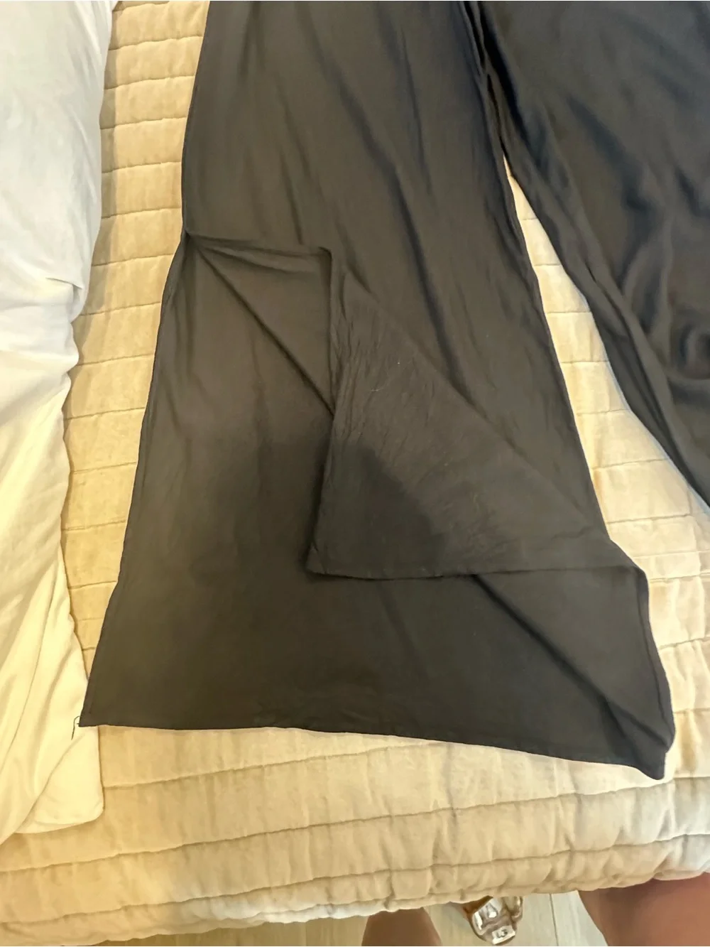 Vince Camuto Black Strapless Tie-Waist Jumpsuit with Knotted Hems - Picture 7 of 8